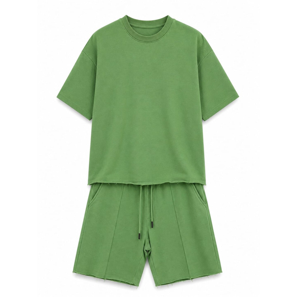 WEELZ Cooling Cotton Crew-Neck T-Shirt & Shorts Set - Green - view 1