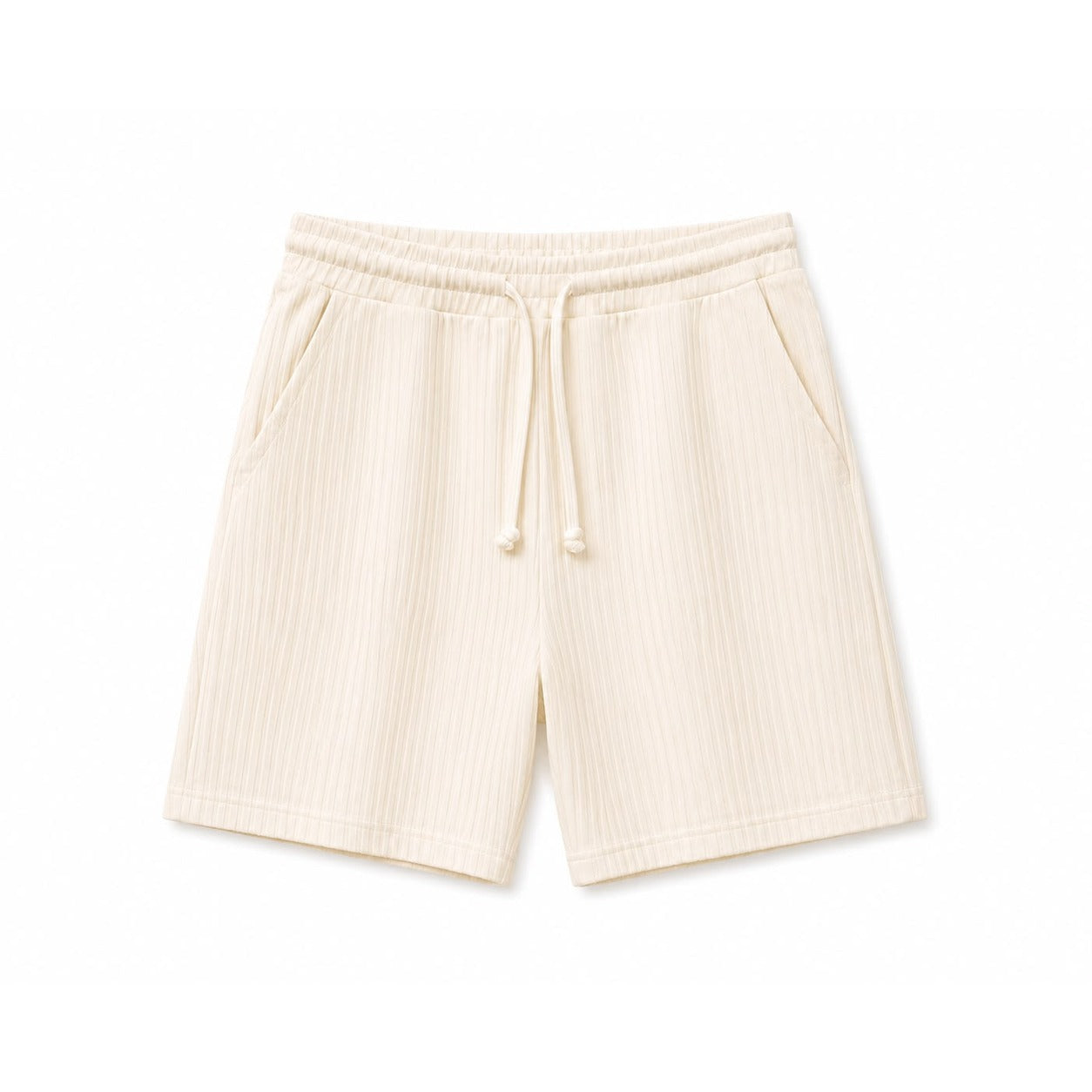 WEELZ Textured V-Collar T-Shirt & Shorts Set - Off-White - view 1