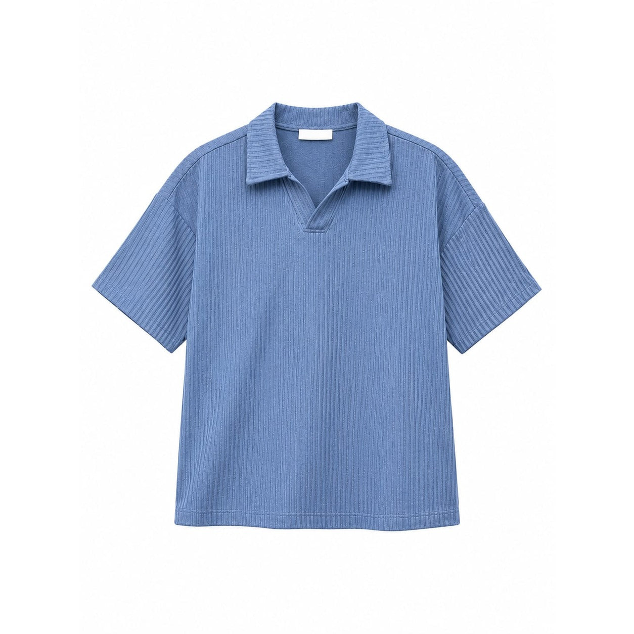 WEELZ Textured V-Collar T-Shirt & Shorts Set - Petrol Blue - view 3