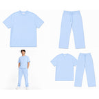WEELZ Cotton Crew-Neck T-Shirt & Pants Set - Sky Blue - view 2