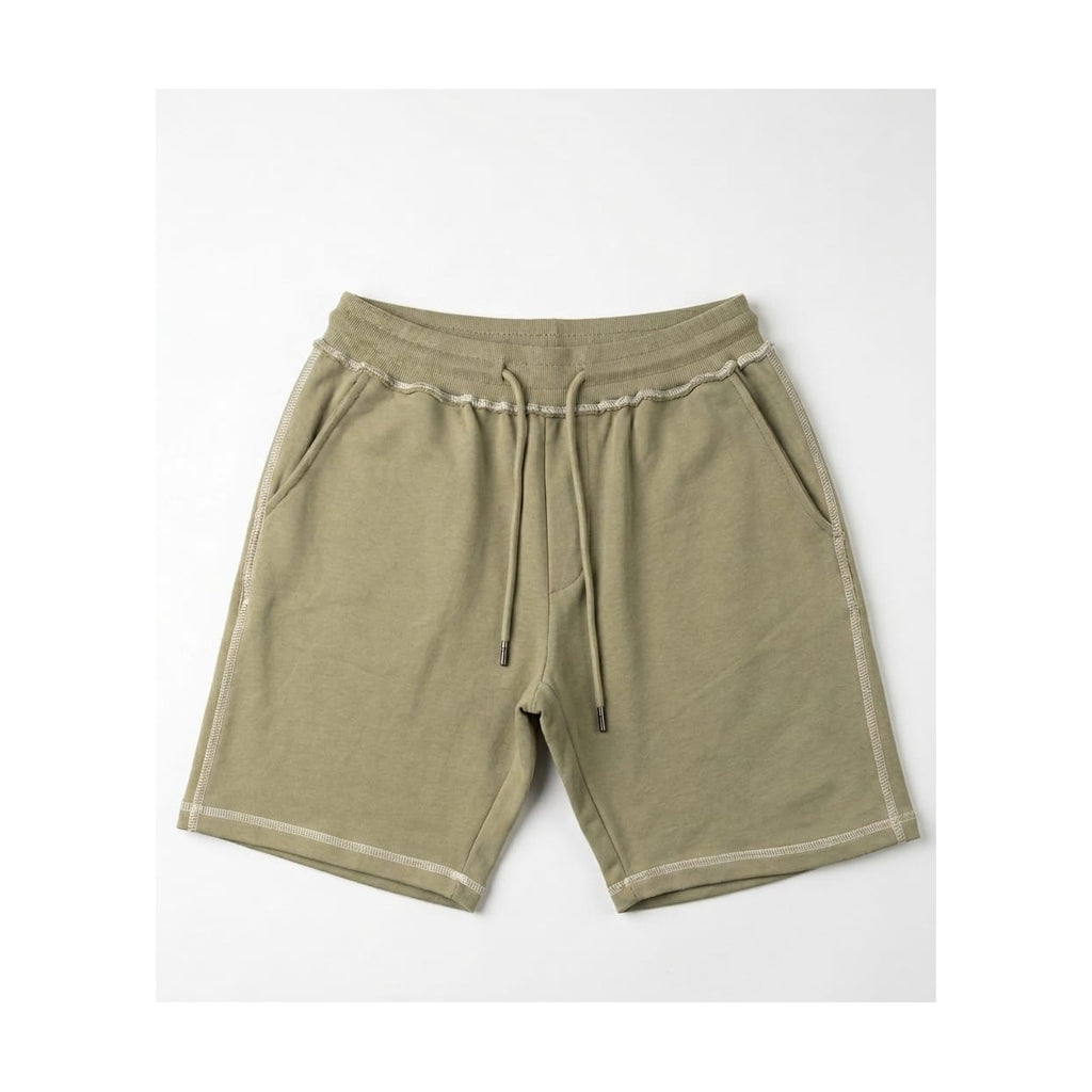 WEELZ Contrast-Stitch Cotton T-Shirt & Shorts Set - Olive - view 2