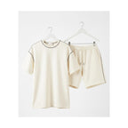 WEELZ Contrast-Stitch Cotton T-Shirt & Shorts Set - White - view 1
