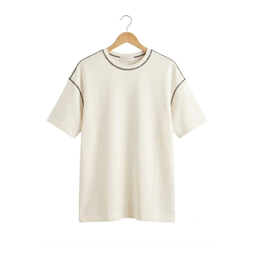 WEELZ Contrast-Stitch Cotton T-Shirt & Shorts Set - White - view 3