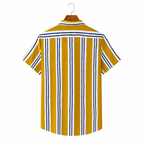 WEELZ Striped Print Hawaii Shirt — Mustard — back