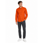 WEELZ Classic Cotton Button-Down Shirt — Orange — styled look 2