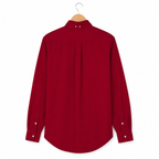 WEELZ Classic Cotton Button-Down Shirt — Red — back hanger view