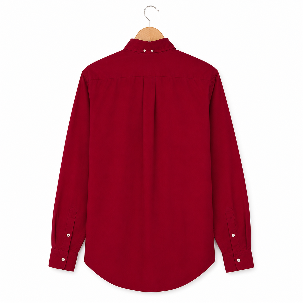 WEELZ Classic Cotton Button-Down Shirt — Red — back hanger view