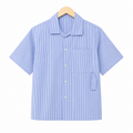 WEELZ striped box-fit short-sleeve shirt — Sky Blue, source-verified front product view