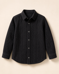WEELZ Boys' textured cotton shirt in black