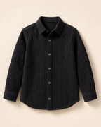 WEELZ Boys' textured cotton shirt in black