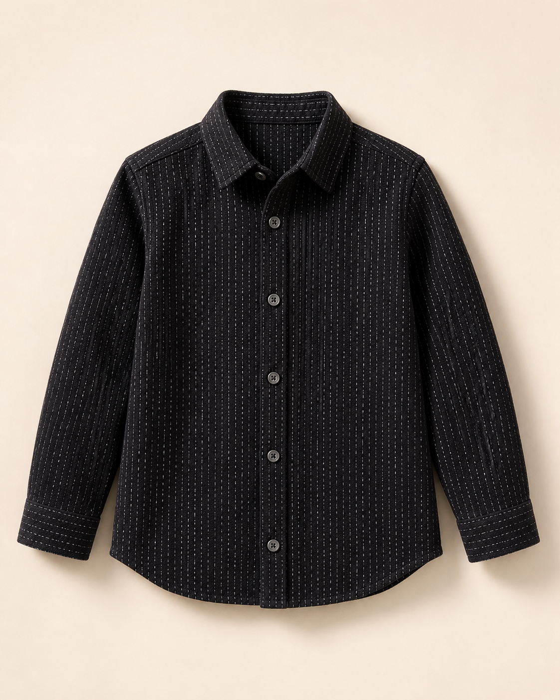 WEELZ Boys' textured cotton shirt in black
