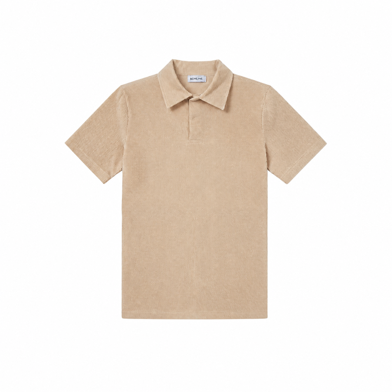 WEELZ Button-Collar Cotton T-Shirt & Shorts Set - Beige - view 3