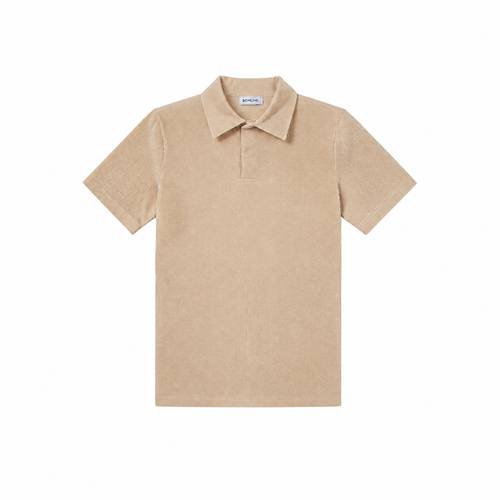 WEELZ Button-Collar Cotton T-Shirt & Shorts Set - Beige - view 3