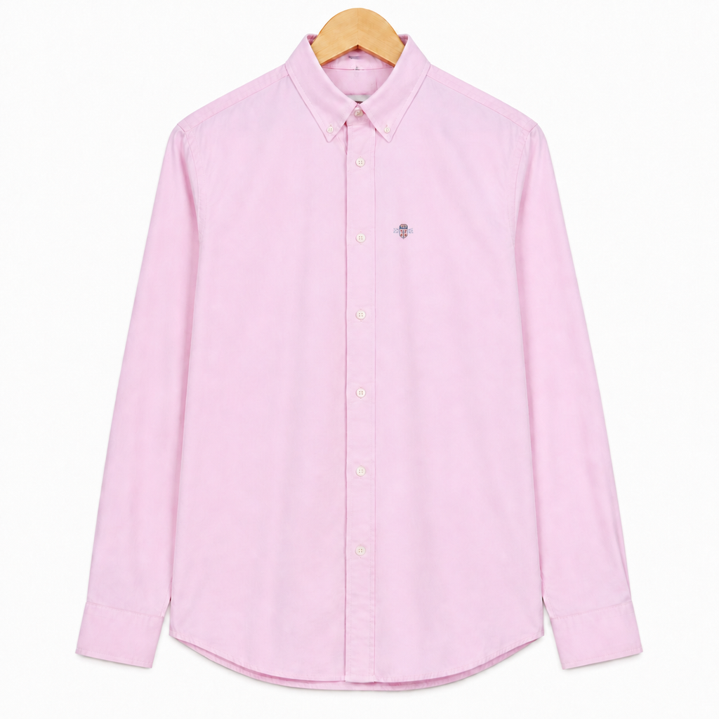 WEELZ Classic Cotton Button-Down Shirt — Blush Pink