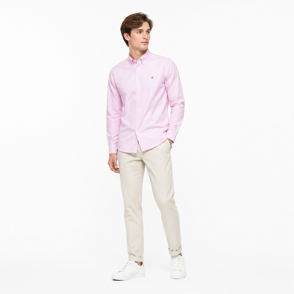 WEELZ Classic Cotton Button-Down Shirt — Blush Pink