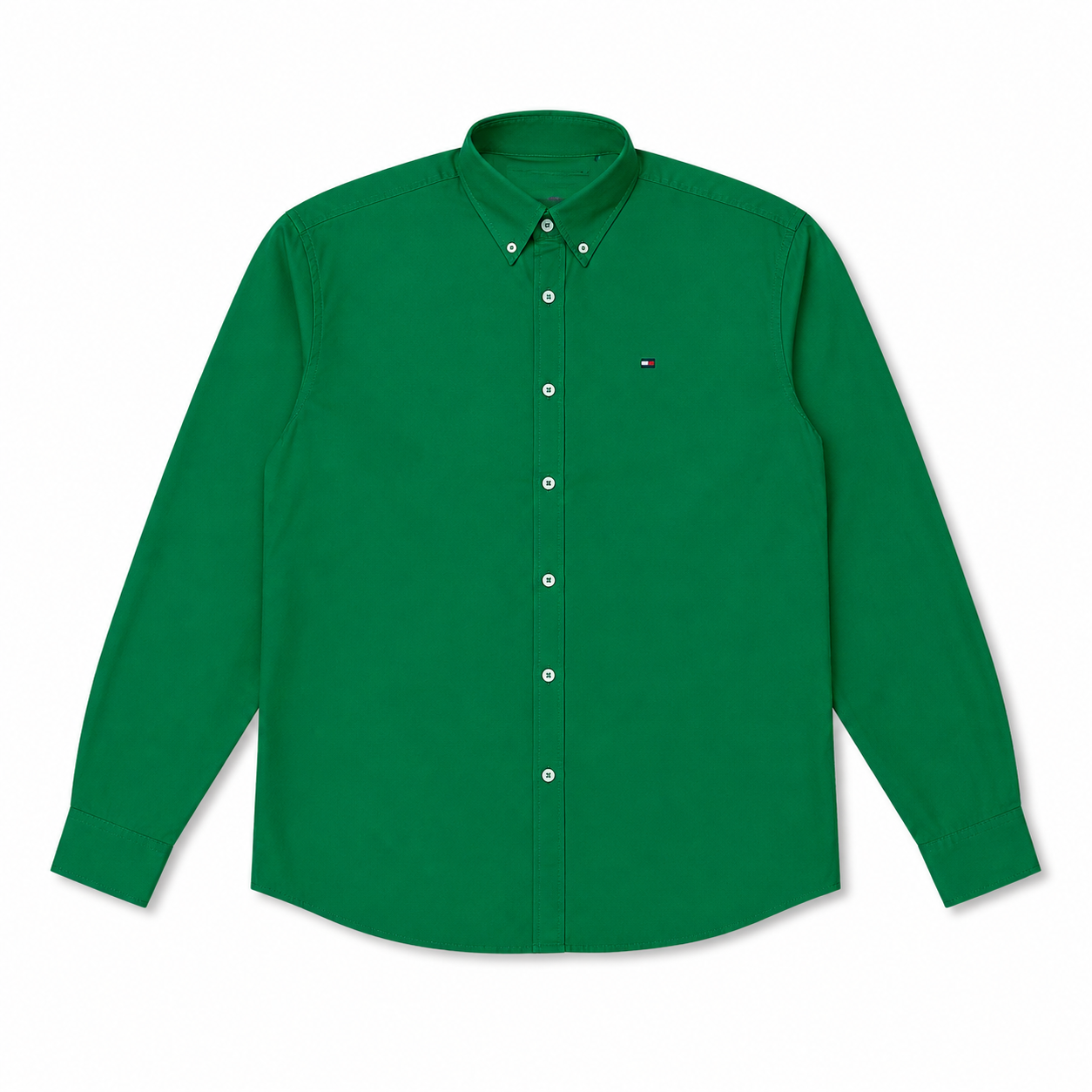 WEELZ Classic Cotton Button-Down Shirt — Green product view