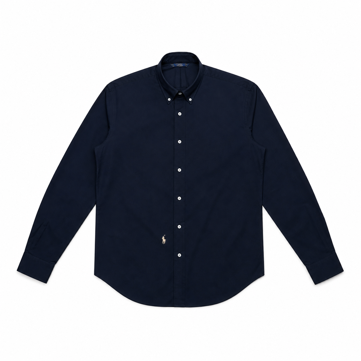 WEELZ Classic Cotton Button-Down Shirt — Navy product view