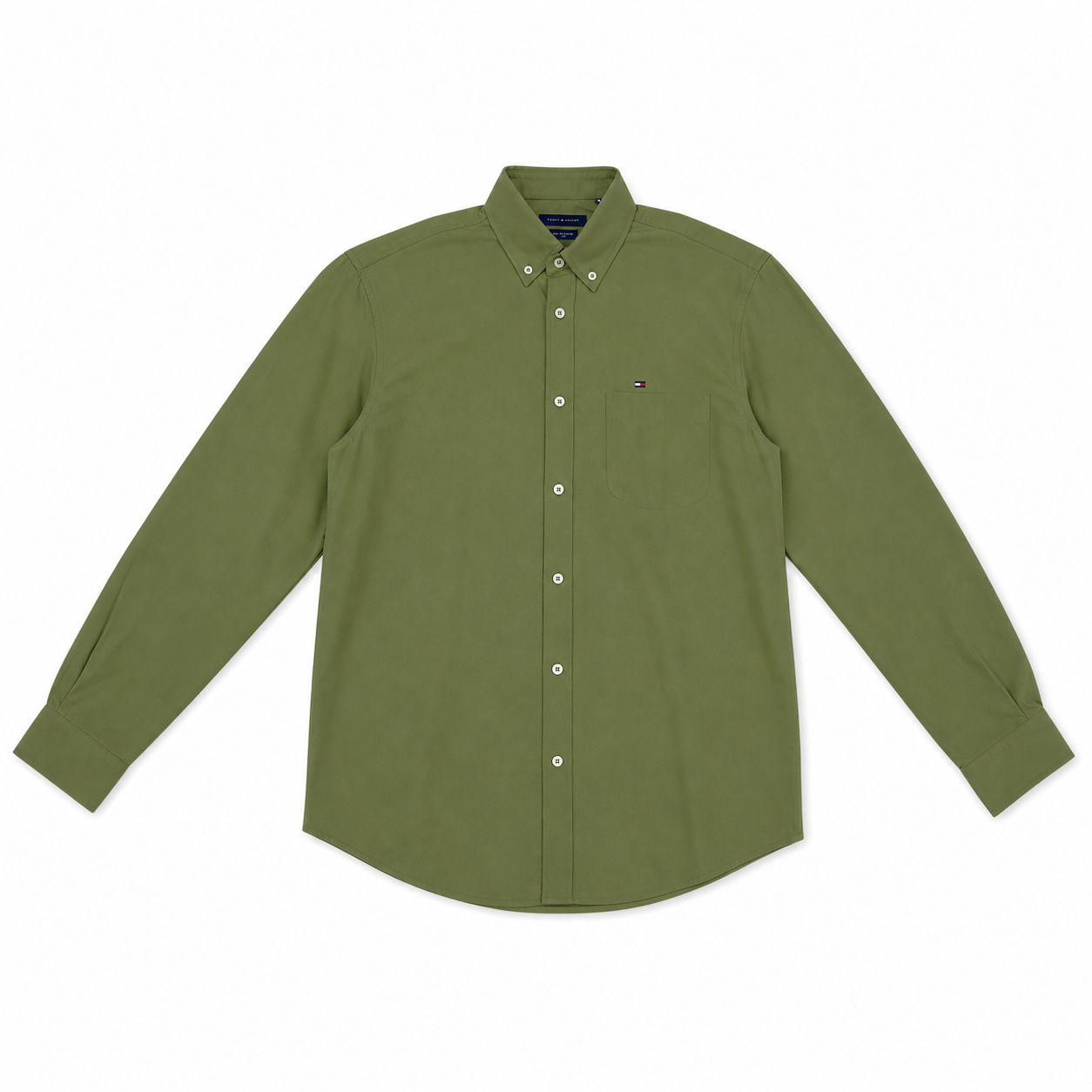 WEELZ Classic Cotton Button-Down Shirt — Olive product view