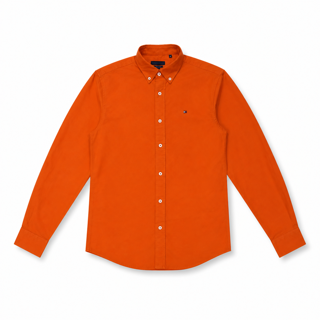 WEELZ Classic Cotton Button-Down Shirt — Orange product view