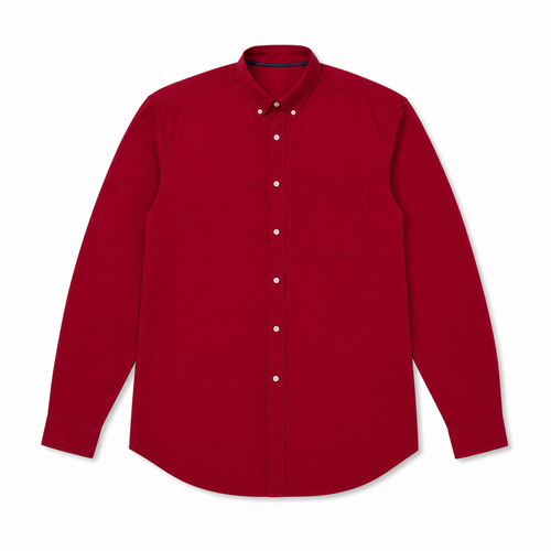 WEELZ Classic Cotton Button-Down Shirt — Red product view