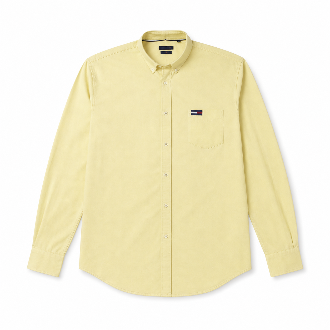 WEELZ Classic Cotton Button-Down Shirt — Soft Yellow product view