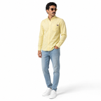 WEELZ Classic Cotton Button-Down Shirt — Soft Yellow styled model view