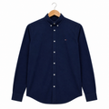 WEELZ Classic Cotton Button-Down Shirt — Deep Navy, source-verified front view