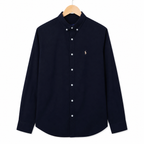 WEELZ classic cotton button-down shirt — deep navy front view