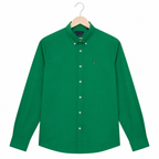 WEELZ Classic Cotton Button-Down Shirt — Green, source-verified front view