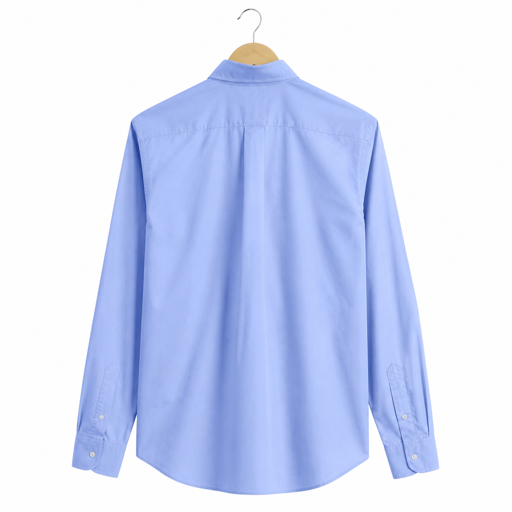 WEELZ classic cotton button-down shirt — light blue back view