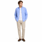 WEELZ classic cotton button-down shirt — light blue styled look two