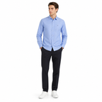 WEELZ classic cotton button-down shirt — light blue styled look three