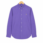 WEELZ Classic Cotton Button-Down Shirt — Mauve, source-verified front view