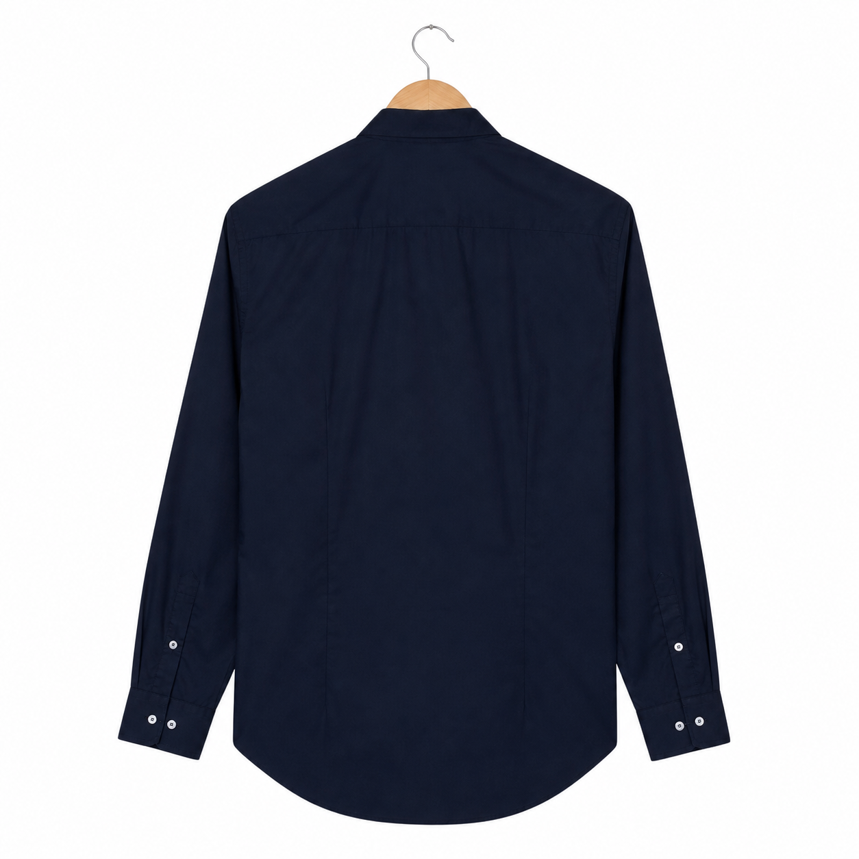 WEELZ classic cotton button-down shirt, navy — rear hanger view