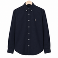 WEELZ Classic Cotton Button-Down Shirt — Navy, source-verified front view
