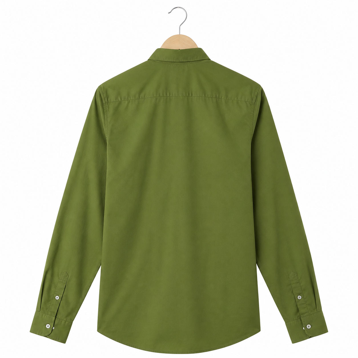 WEELZ classic cotton button-down shirt — olive back view