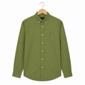 WEELZ Classic Cotton Button-Down Shirt — Olive, source-verified front view