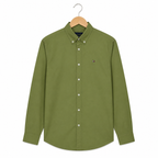 WEELZ Classic Cotton Button-Down Shirt — Olive, source-verified front view