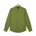 WEELZ classic cotton button-down shirt — olive front view