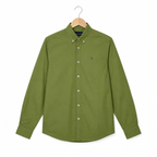 WEELZ classic cotton button-down shirt — olive front view