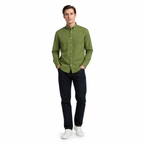 WEELZ classic cotton button-down shirt — olive styled look three