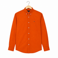 WEELZ Classic Cotton Button-Down Shirt — Orange, source-verified front view
