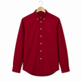 WEELZ Classic Cotton Button-Down Shirt — Red, source-verified front view