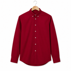 WEELZ Classic Cotton Button-Down Shirt — Red, source-verified front view