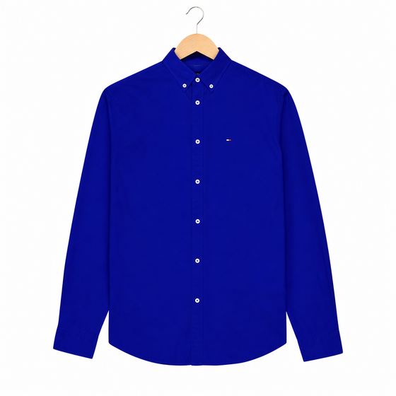 WEELZ Classic Cotton Button-Down Shirt — Royal Blue, source-verified front