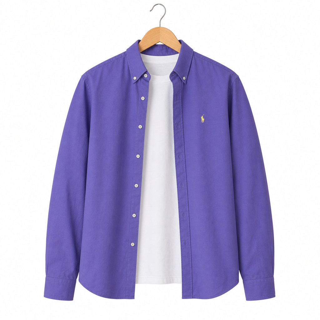 WEELZ classic cotton button-down shirt — mauve front view