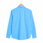 WEELZ classic cotton button-down shirt — sky blue back view