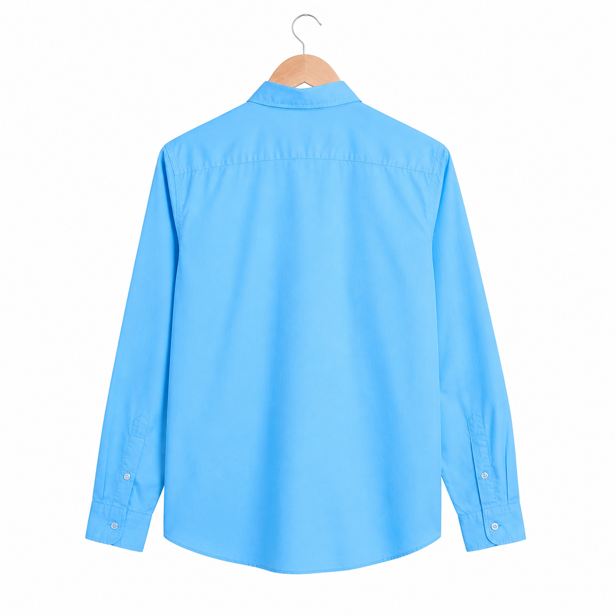 WEELZ classic cotton button-down shirt — sky blue back view