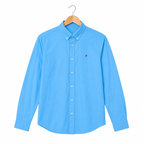 WEELZ Classic Cotton Button-Down Shirt — Sky Blue, source-verified front view