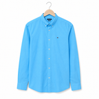 WEELZ classic cotton button-down shirt — sky blue front view